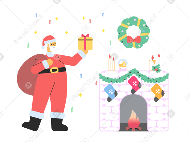 Christmas evening Illustration in PNG, SVG