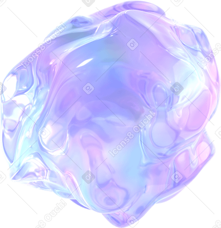 3D 飘逸柔和的水晶，闪烁着虹彩光芒 PNG, SVG