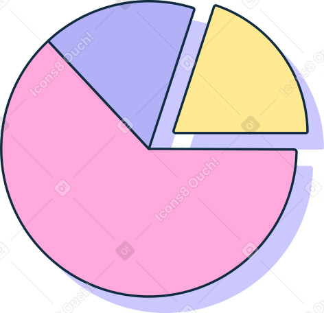 pie chart animated illustration in GIF, Lottie (JSON), AE