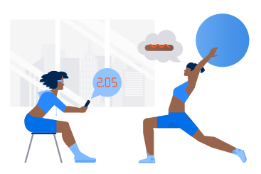 Woman working out with a fitness trainer PNG, SVG