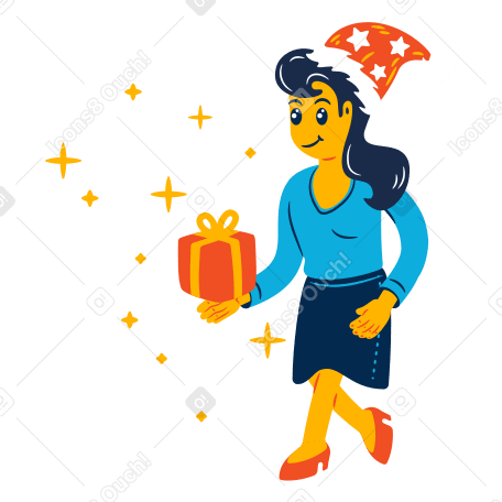 Christmas gift Illustration in PNG, SVG