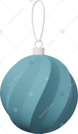 3D blue swirl christmas ball ornament PNG, SVG