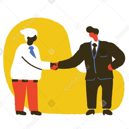 Male business partners shaking hands PNG, SVG