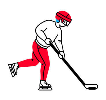 Hockey player leads the puck with a stick PNG, SVG