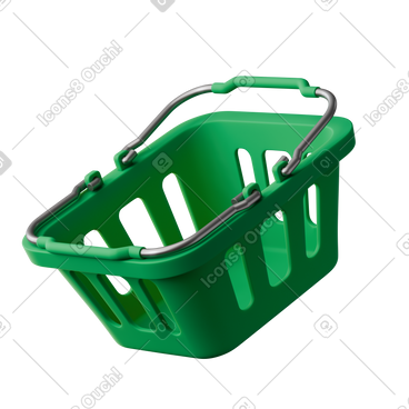 Green shopping basket PNG, SVG