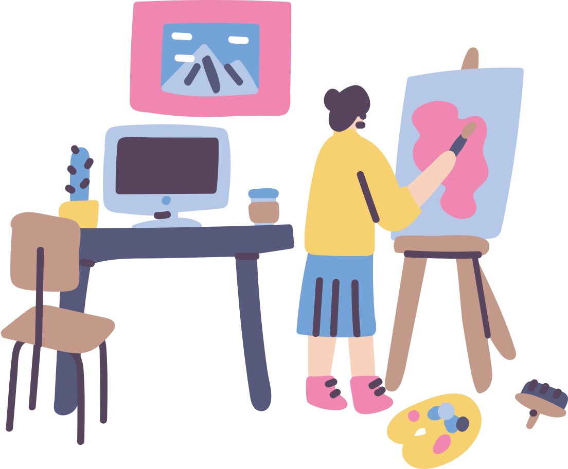 アーティストのワークスペース のpngとsvgでのイラスト