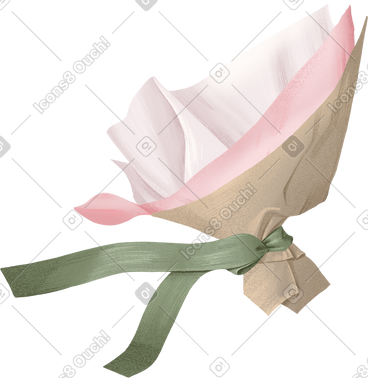 Wrapping paper for flowers with ribbon PNG, SVG