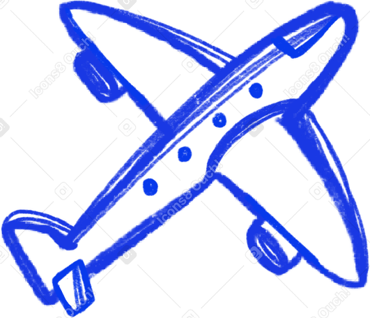 blue plane Illustration in PNG, SVG