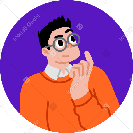 Homem pensando em avatar PNG, SVG