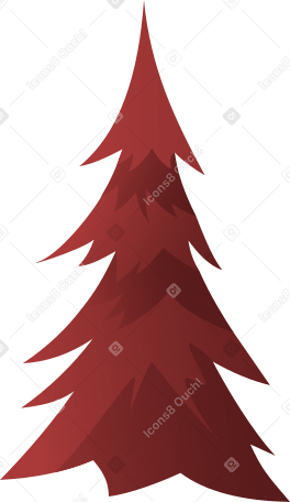 红色蓬松的松树 PNG, SVG