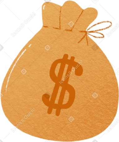 yellow bag of dollars PNG、SVG