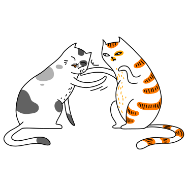 Cats fighting PNG, SVG
