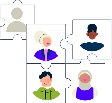 team members on puzzle pieces PNG, SVG