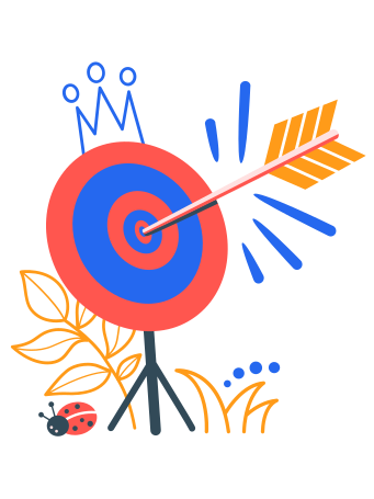 A drawing of an arrow hitting a target PNG, SVG
