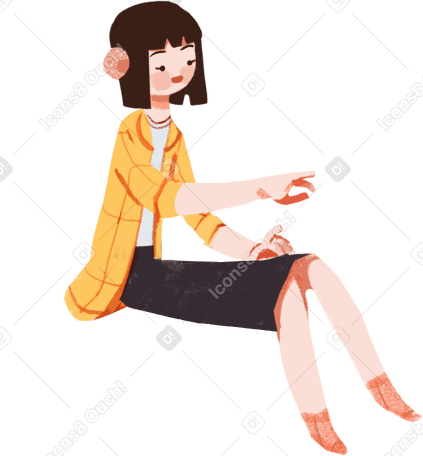 just an ordinary asian girl Illustration in PNG, SVG