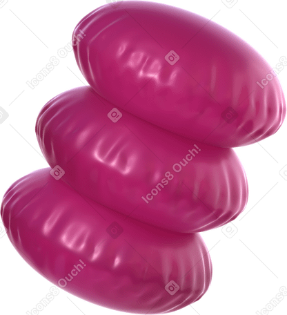3D stack of inflated shapes PNG, SVG