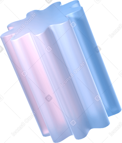 3D flower-shaped tube made of matte glass PNG, SVG