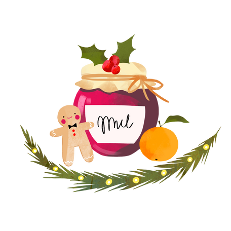 Christmas food Illustration in PNG, SVG