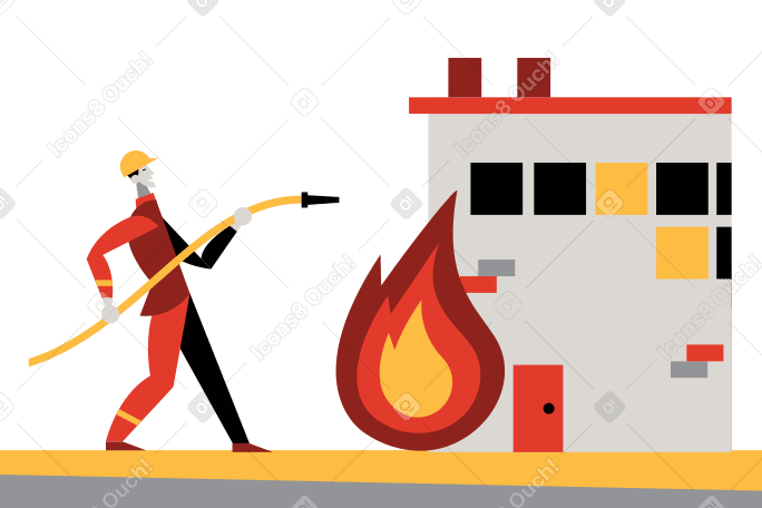 Illustration Sapeur pompier aux formats PNG, SVG
