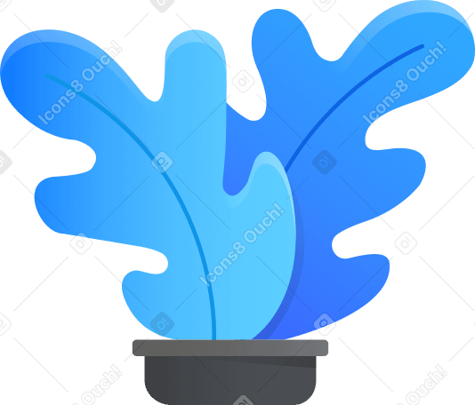 blue plant in pot Illustration in PNG, SVG