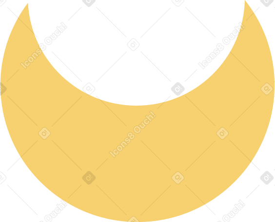 yellow crescent Illustration in PNG, SVG