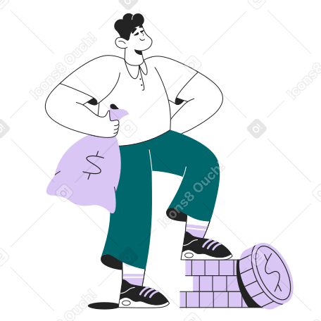 Man with money  Illustration in PNG, SVG