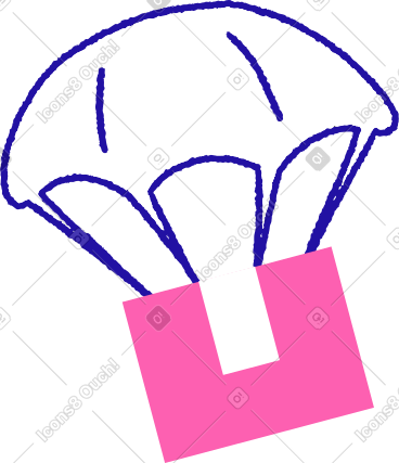 Delivery box with a parachute PNG, SVG