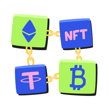 Blockchain mit kryptowährungszeichen PNG, SVG