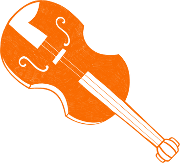 orange violin PNG, SVG