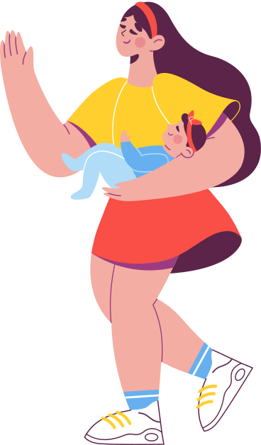 woman holding a baby in her arms PNG, SVG