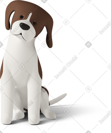 Beagle dog sitting PNG, SVG