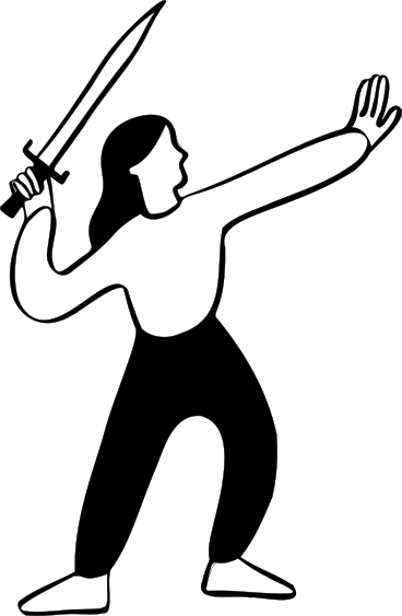 woman with a sword PNG, SVG