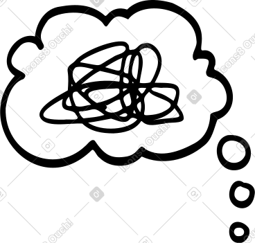 Thinking bubble with scribbles PNG, SVG