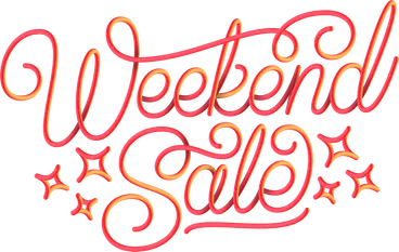 lettering weekend sale with gradient and 3d effect text PNG, SVG