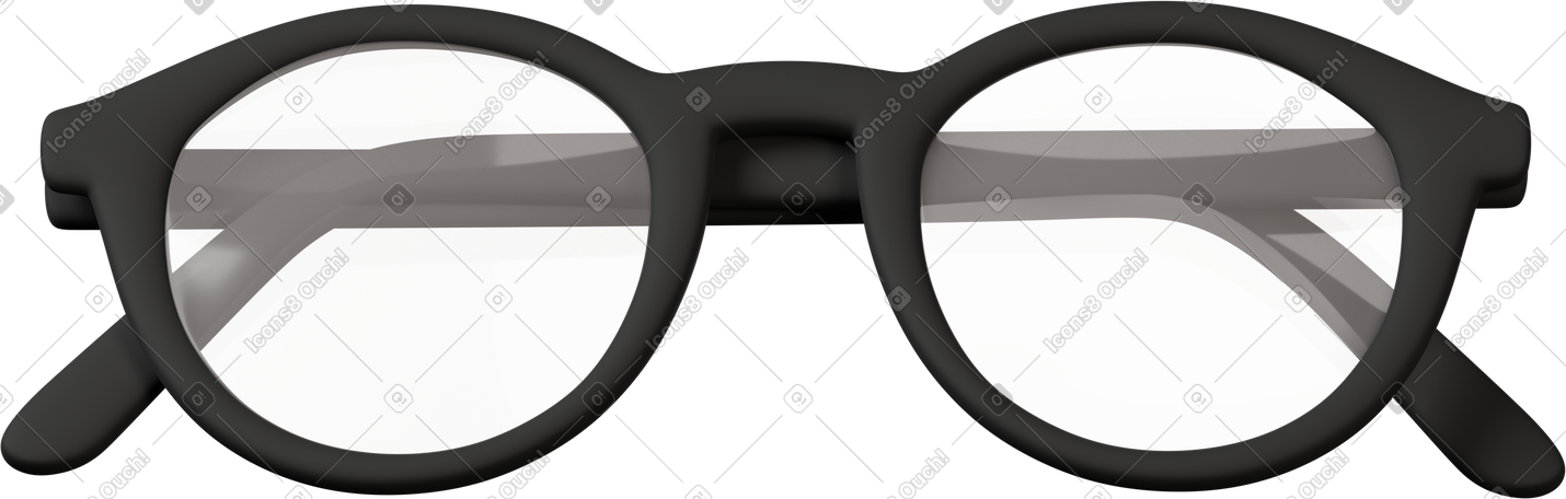 3D black eyeglasses PNG, SVG