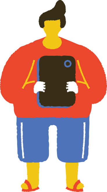 Homme avec téléphone PNG, SVG