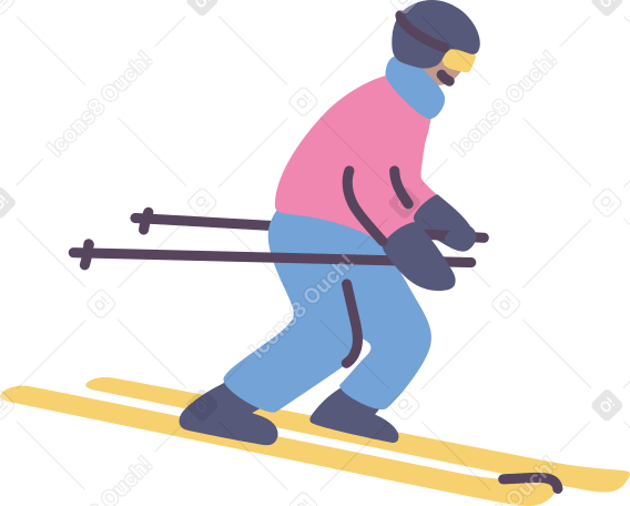 skier Illustration in PNG, SVG