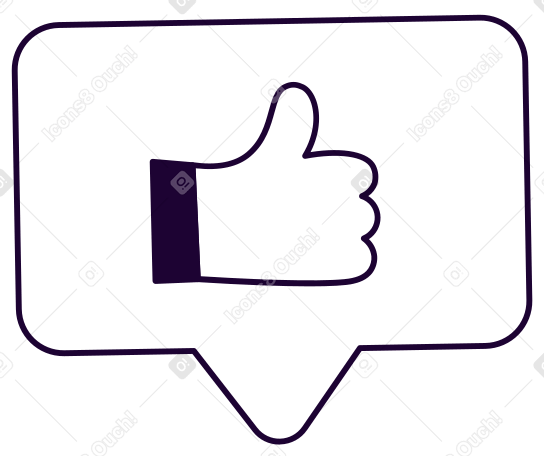 Speech bubble with thumbs up animated illustration in GIF, Lottie (JSON), AE