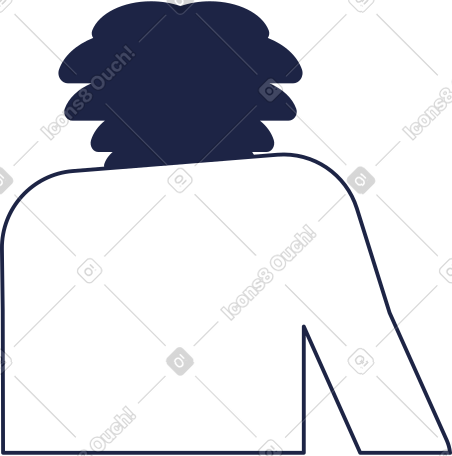 man with voluminous hairstyle view from back PNG, SVG