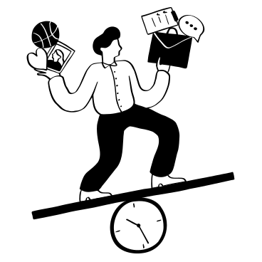 Mann versucht, eine work-life-balance zu wahren PNG, SVG