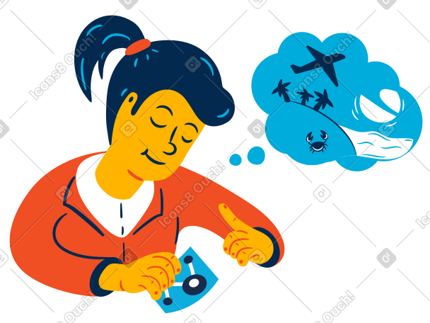 女人梦想着一次异国假期 PNG, SVG