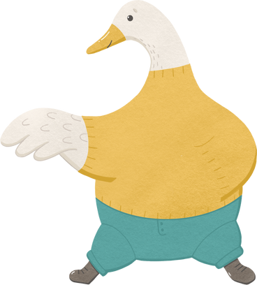 goose in the yellow sweater looks away PNG、SVG