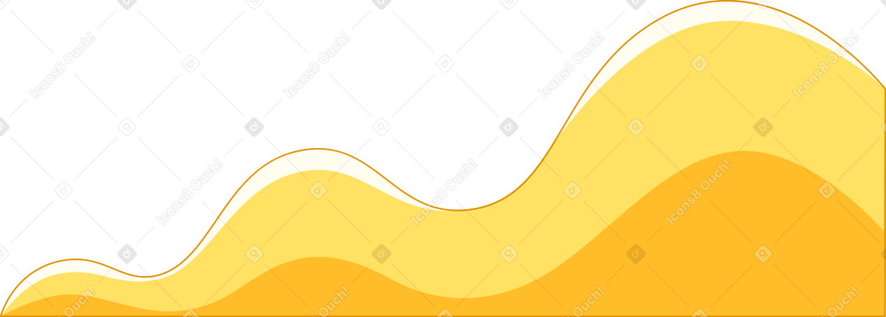 Fundo de ondas amarelas PNG, SVG