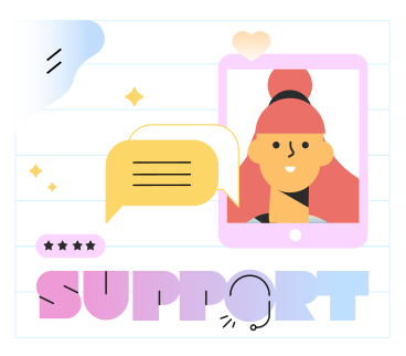 Support text and tablet with a dialog in the technical support window PNG, SVG