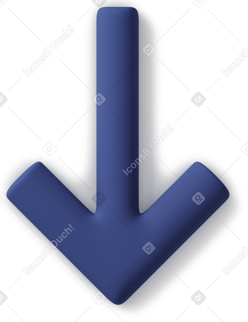 3D blue arrow down icon Illustration in PNG, SVG