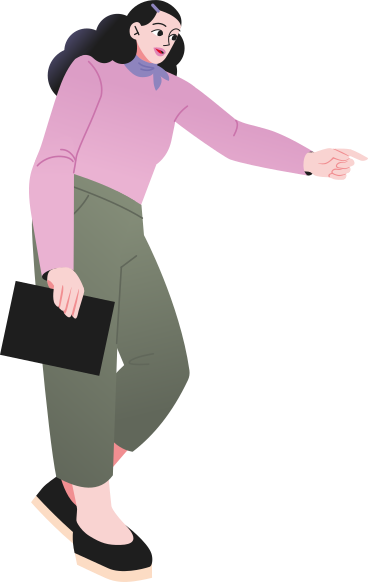 Woman pointing PNG, SVG