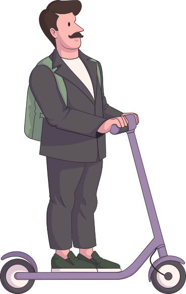 man in a suit with a backpack PNG, SVG