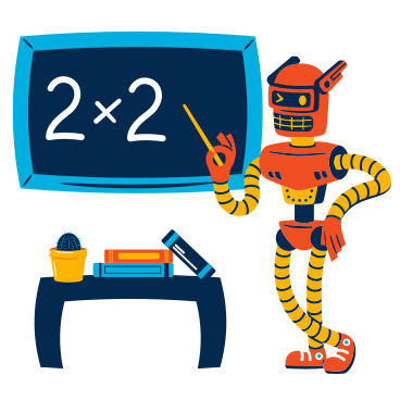 Robot math teacher PNG, SVG