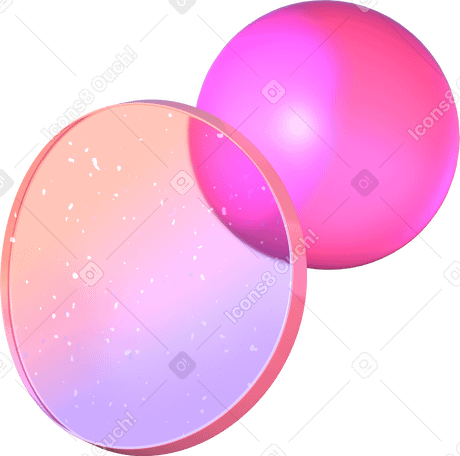 3D 弯曲的透明透镜和球体 PNG, SVG