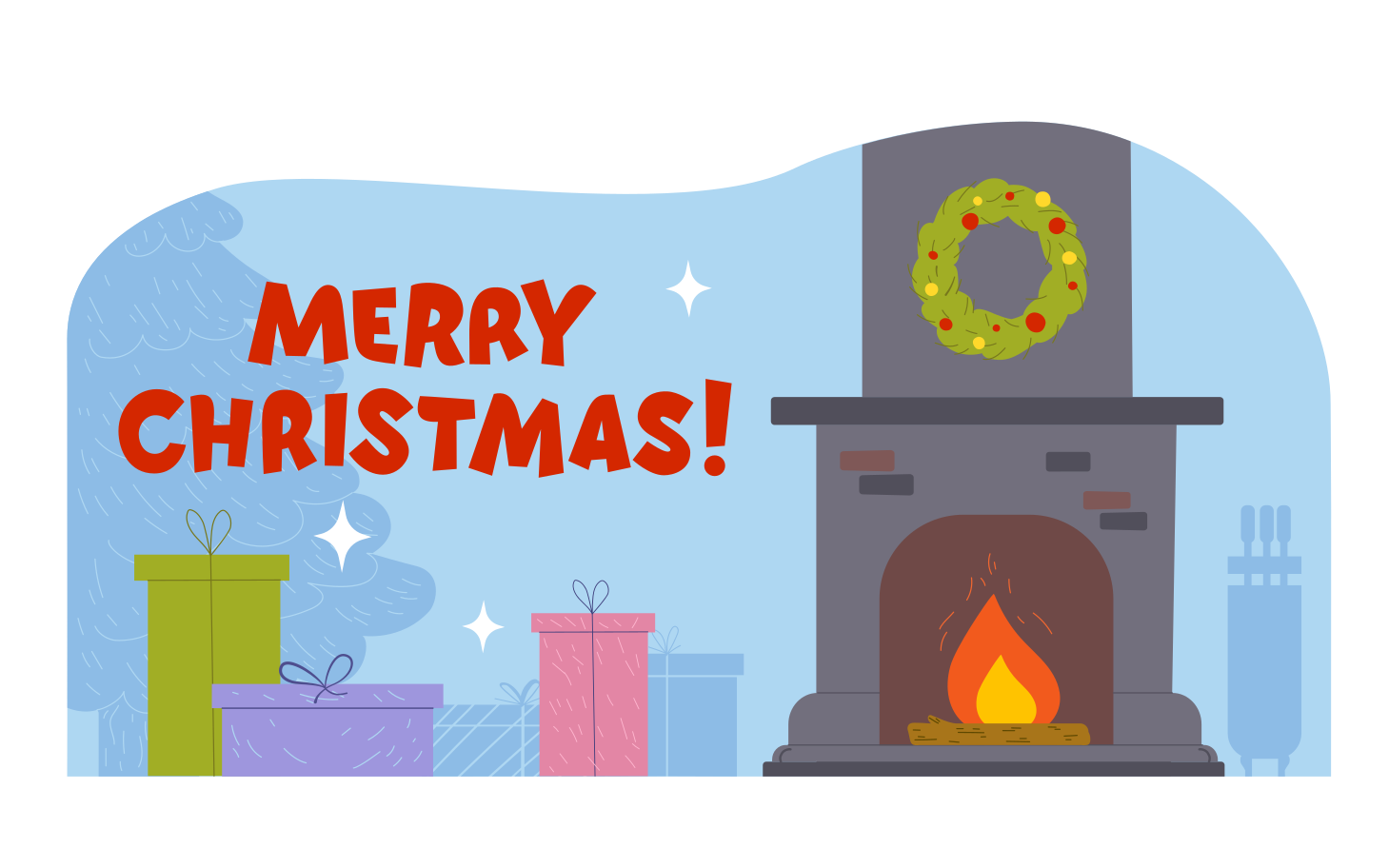 Merry Christmas lettering Illustration in PNG, SVG